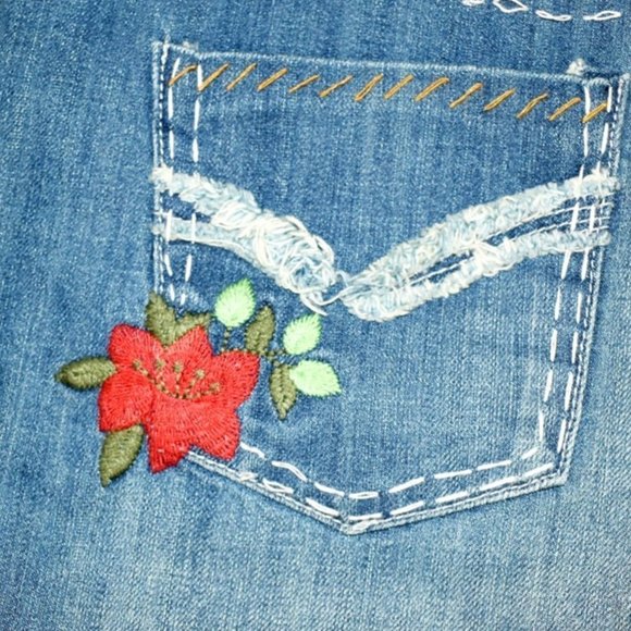 NWT Vintage Be Good Denim Embroidered Flare Denim Jeans - Picture 6 of 8